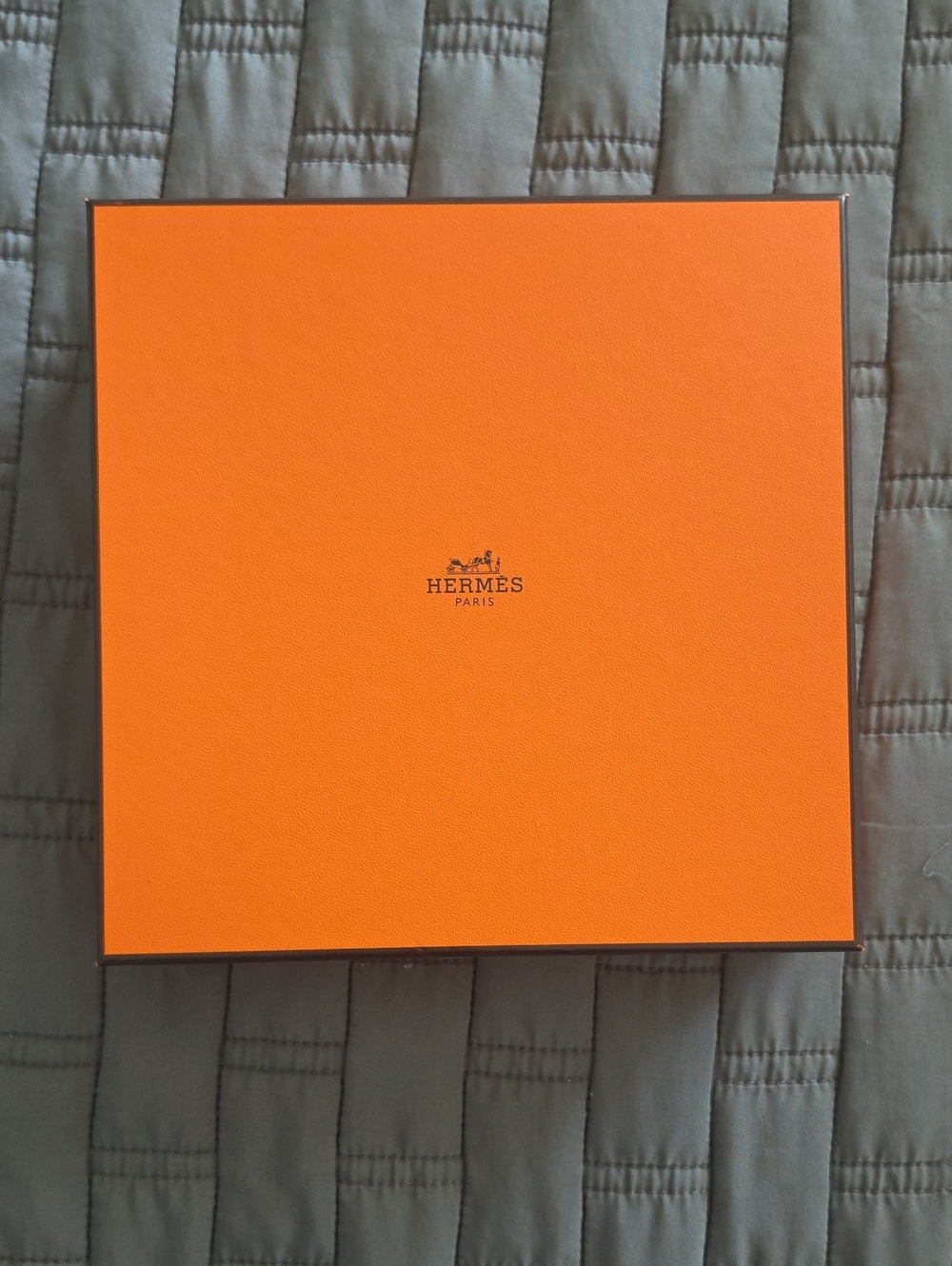 Hermes Orange Signature Box with Black Logo